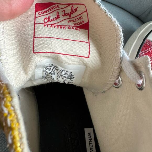 Converse x JW Anderson Chuck 70 Hi Top Glitter Barbosa Cherry M6 W8 - Picture 13 of 15